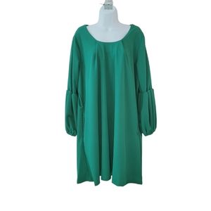 STANDARDS & PRACTICES Green Stella Crepe Knit Dress Size 2X